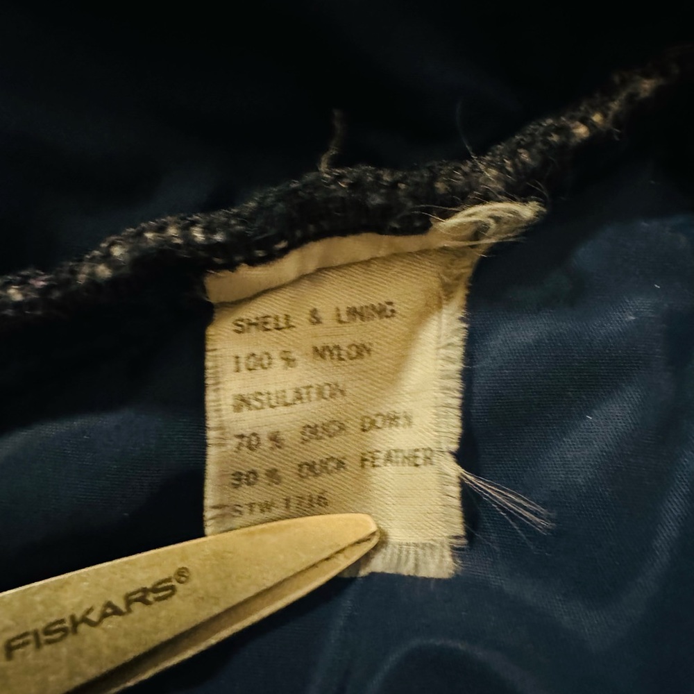 Vintage 70s Prime North Navy Blue Rainbow Stripe Ski Winter Down Jacket VGUC Sm - Picture 16 of 16